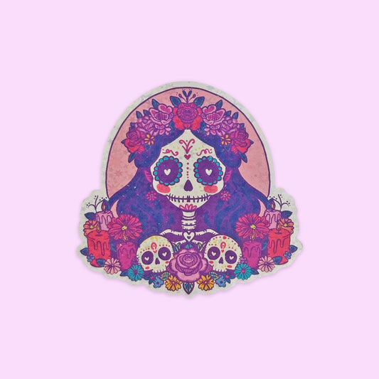 Sticker Holográfico Catrina Calavera