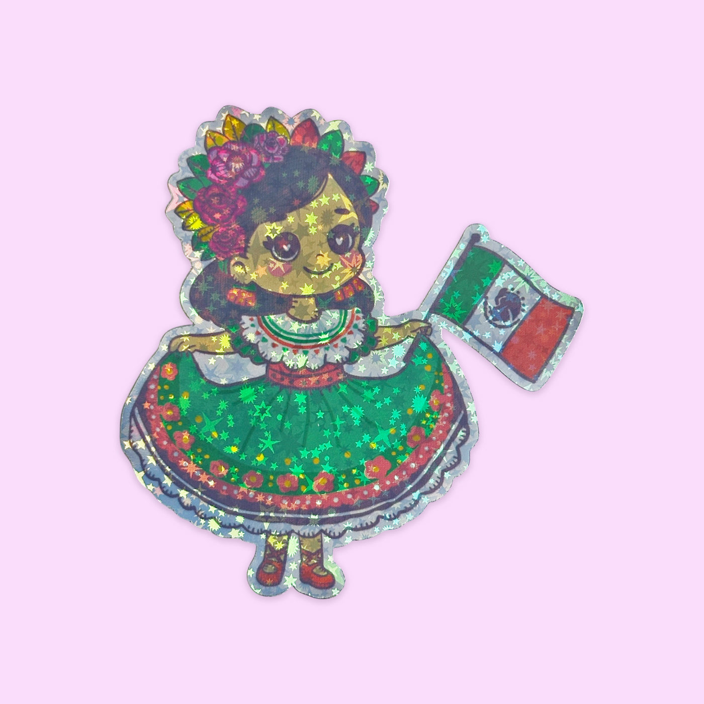 Sticker Holográfico Viva México