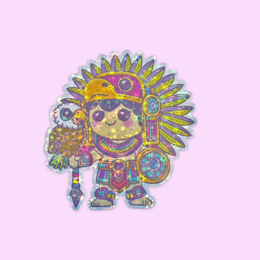 Sticker Holográfico Guerrero Águila 