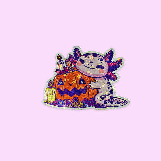 Sticker Holográfico Ajolote Halloween
