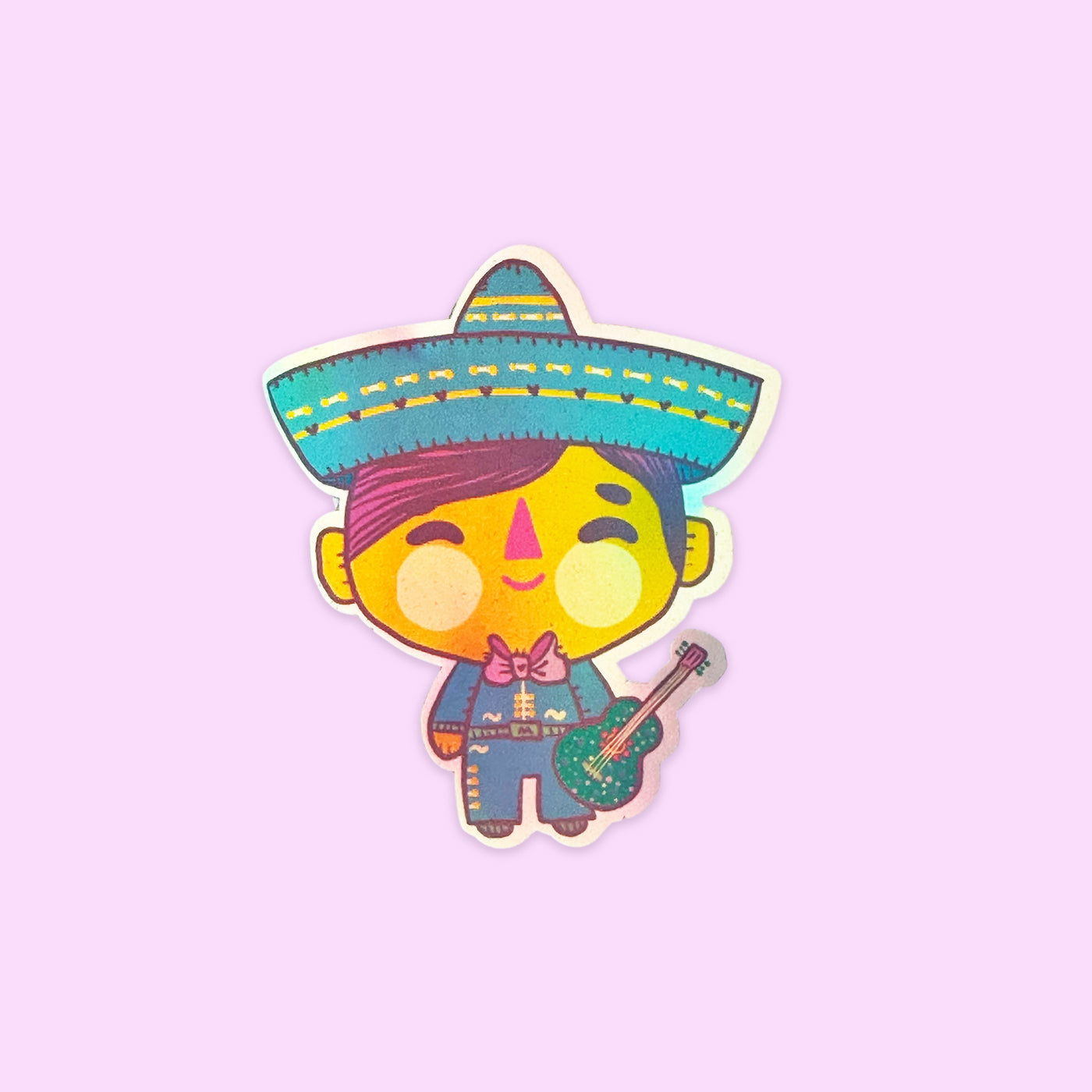 Sticker Holográfico Mariachito Guitarra