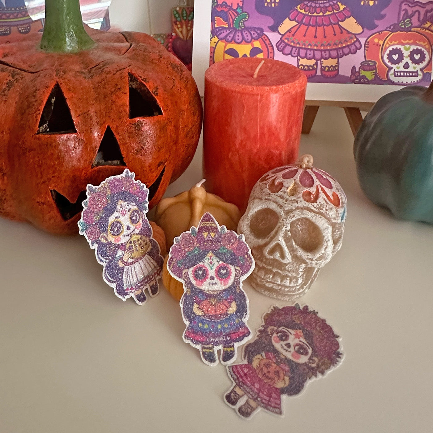 Set Sticker Glitter 3 Brujitas