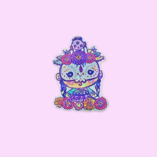Sticker Holográfico Día de Muertos