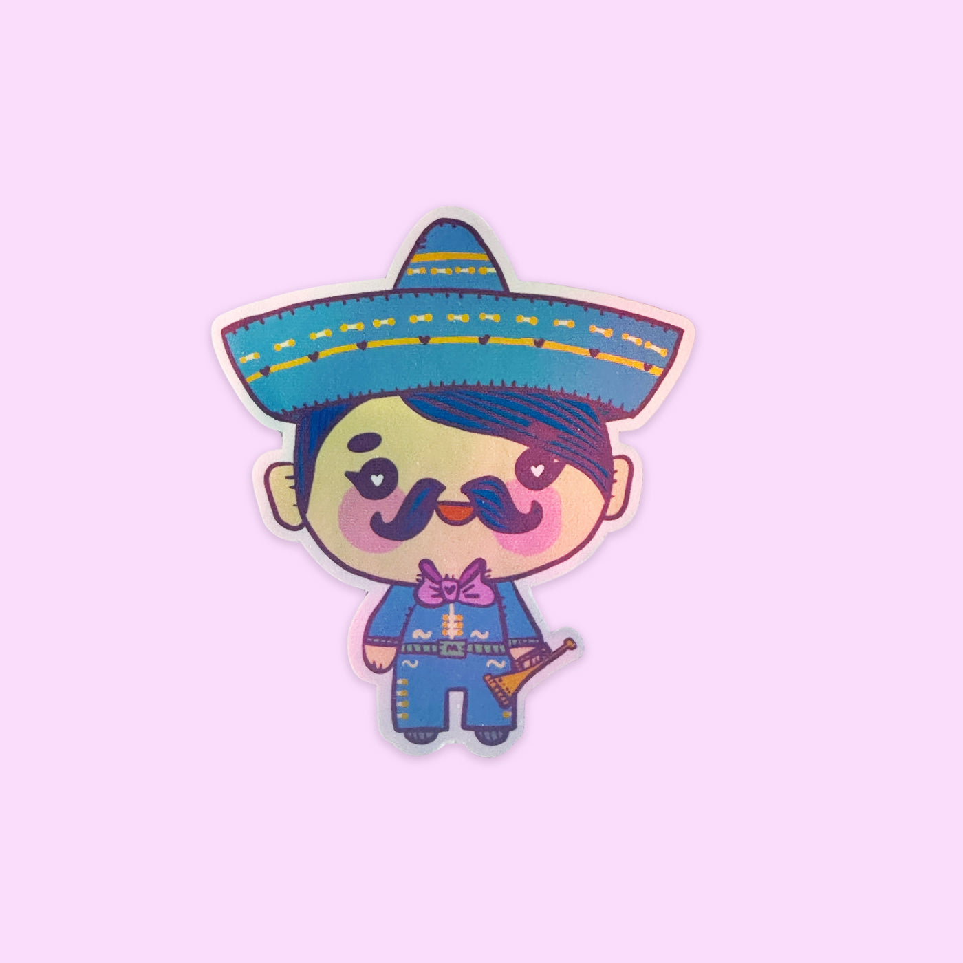 Sticker Holográfico Mariachito Trompeta