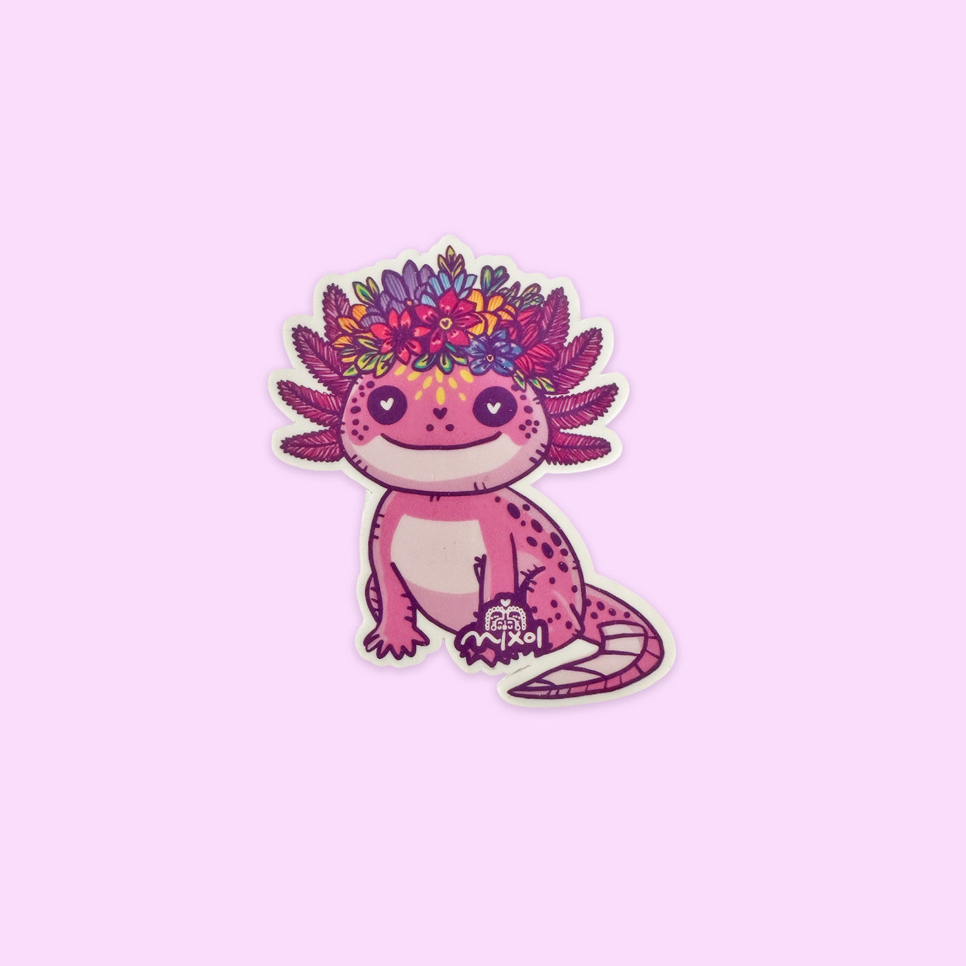 Sticker Brilla Oscuridad Ajolote Día de Muertos