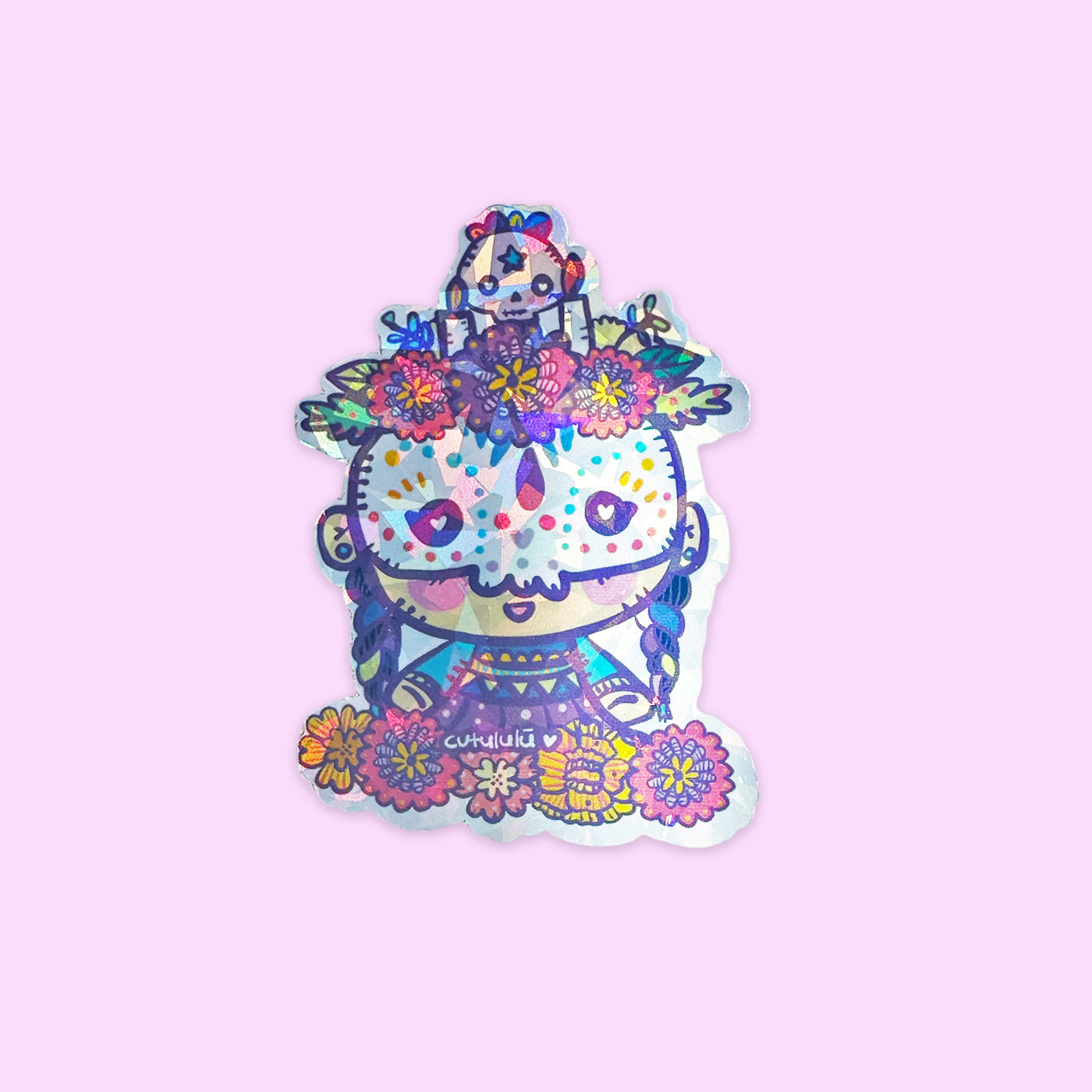 Sticker Holográfico Día de Muertos