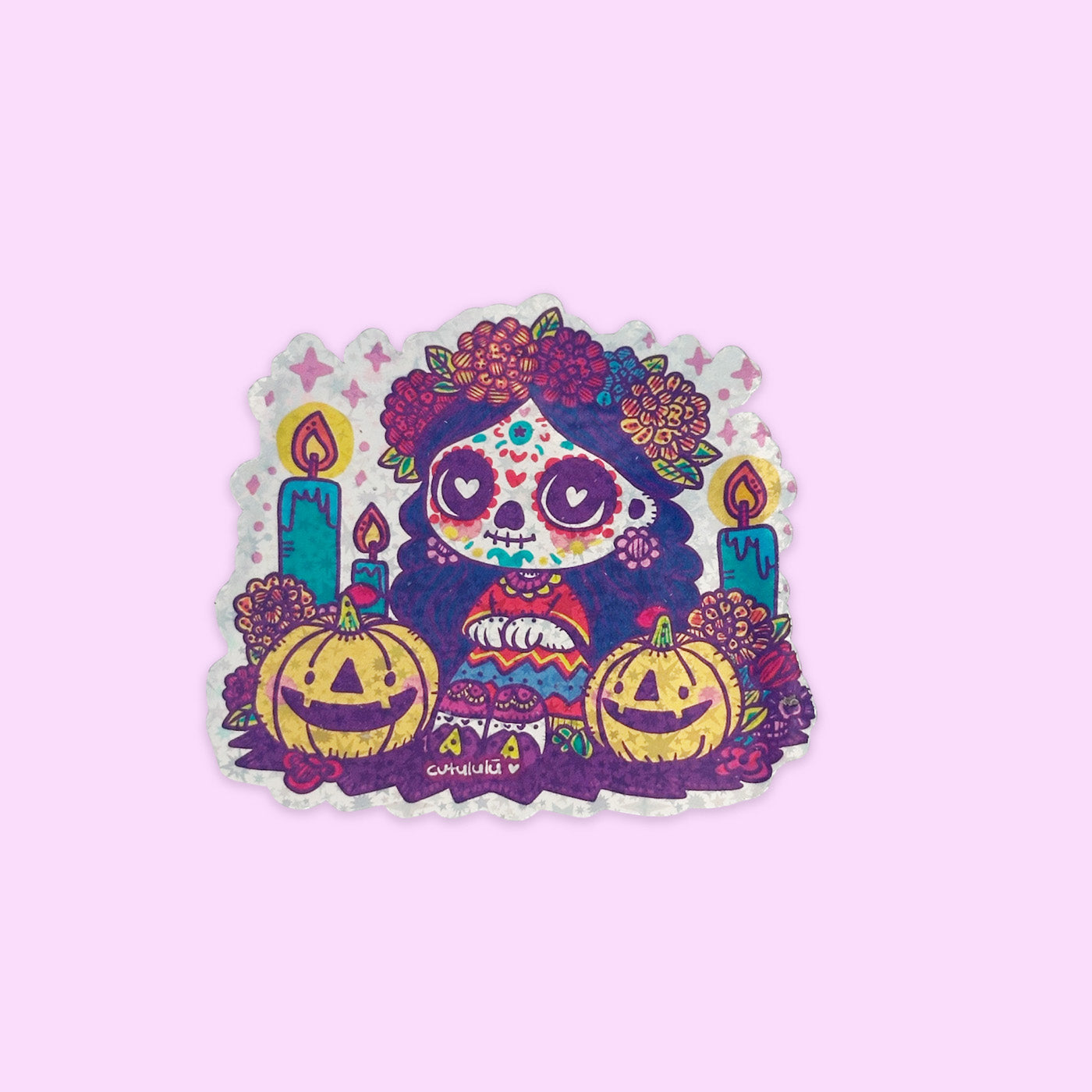 Sticker Holográfico Día de Muertos 2024