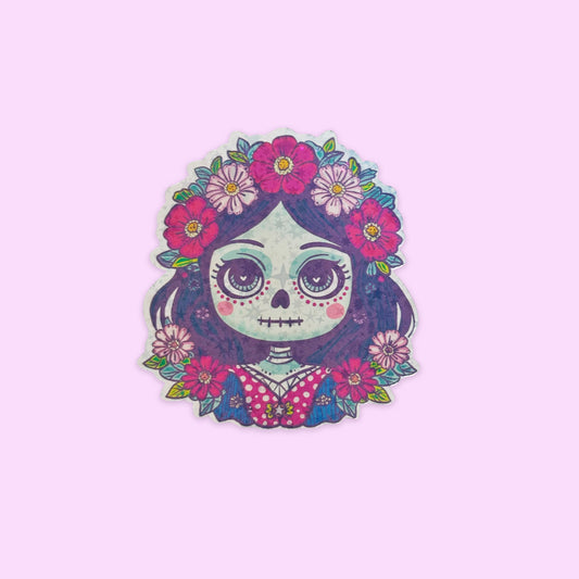 Sticker Holográfico Calavera Catrina