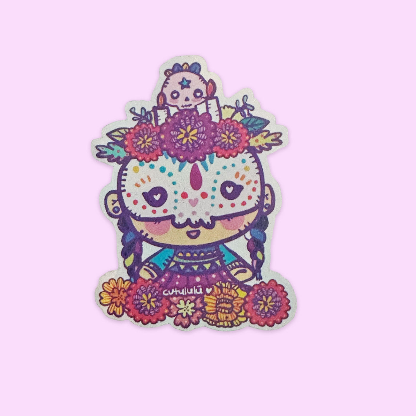 Sticker Holográfico Día de Muertos