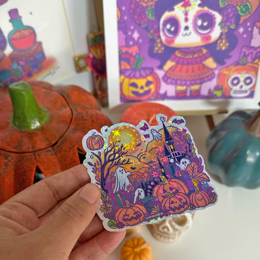 Sticker Holográfico Mansión Embrujada