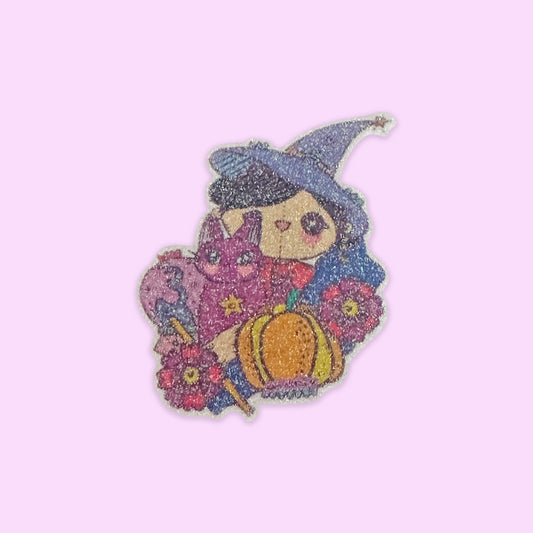 Sticker Glitter Brujita Luna