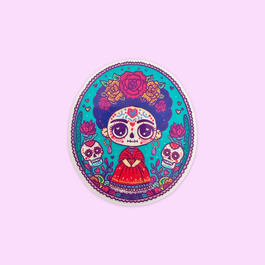 Sticker Brilla Oscuridad Fridita Día de Muertos