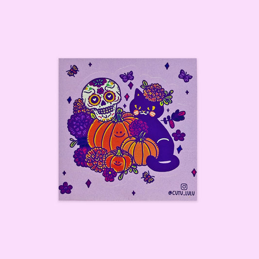 Sticker Individual Halloween Gato