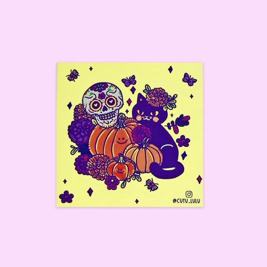 Sticker Individual Halloween Gato