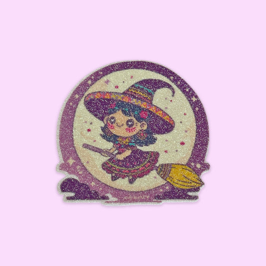 Sticker Glitter Brujita