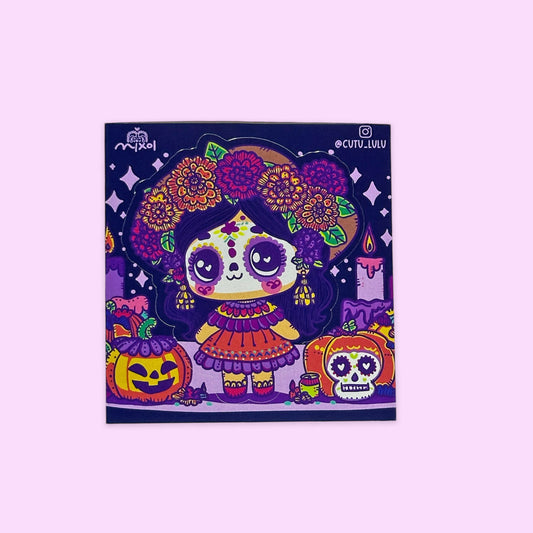 Sticker Individual Día de Muertos Flores