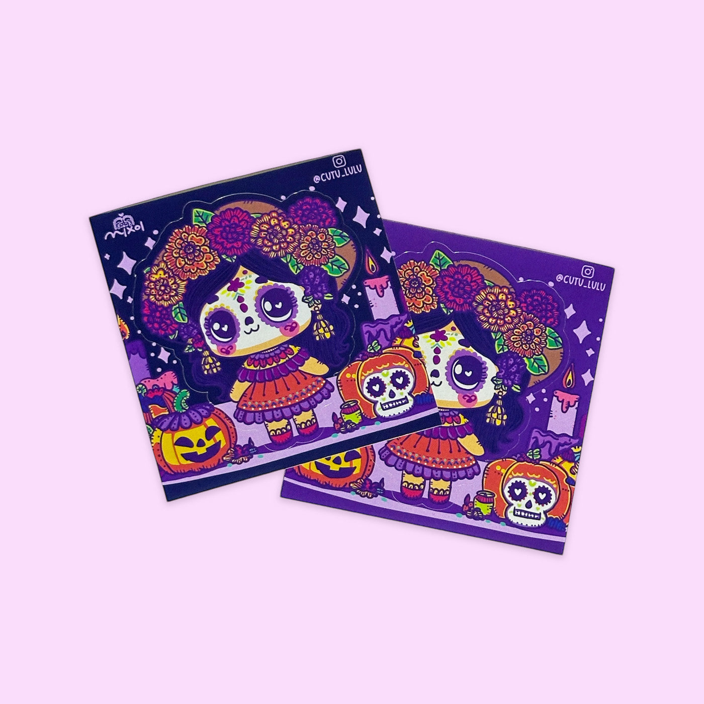 Sticker Individual Día de Muertos Flores