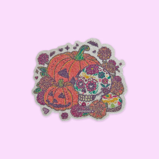 Sticker Glitter Calavera Halloween