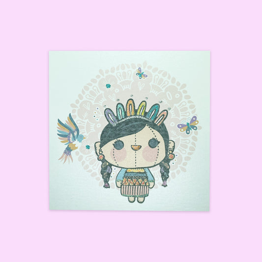 Postal María Colibrí