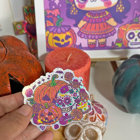Sticker Holográfico Gatito