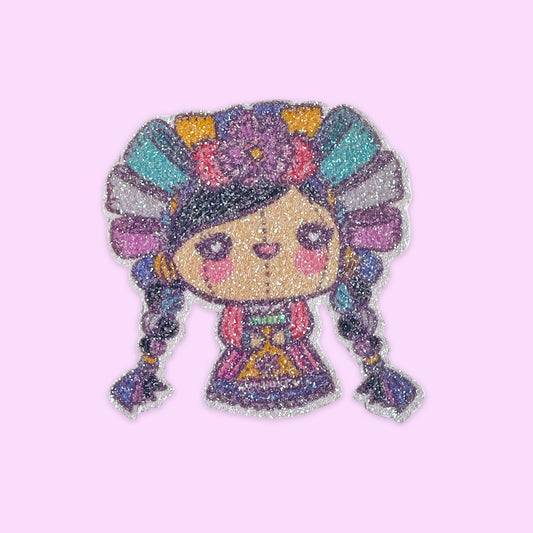 Sticker Glitter Muñeca Lelé