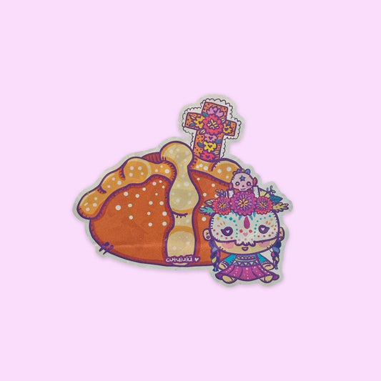 Sticker Holográfico Pan de Muerto