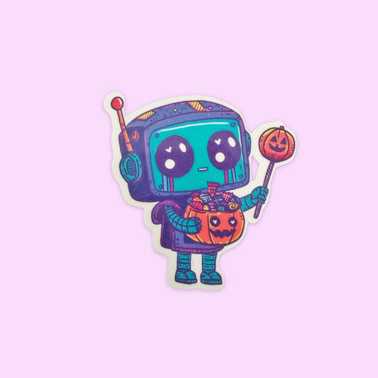 Sticker Brilla Oscuridad Robot Halloween