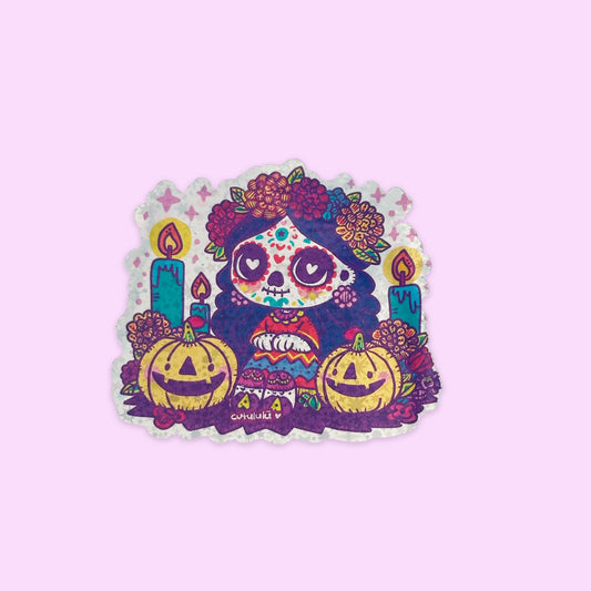 Sticker Holográfico Día de Muertos 2024