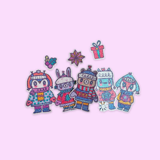 Kit Stickers Navidad Glitter